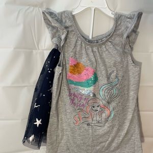 Disney Ariel Flip Sequin shirt with skort. Jumping Bean Size 6x
